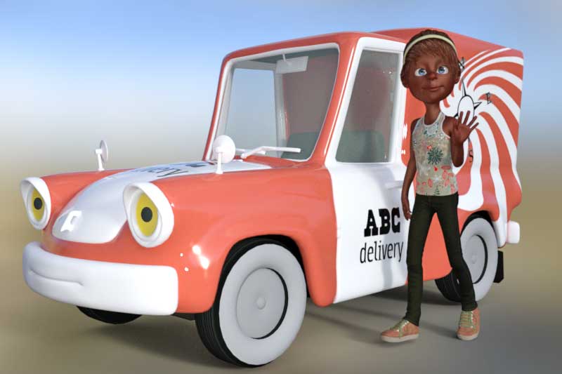 Courier delivery van